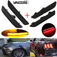 2 пара/лот для Mustang 2010- передний бампер задний боковой маркер рефлекторные лампы Янтарный/красный светодиодный световой сигнал