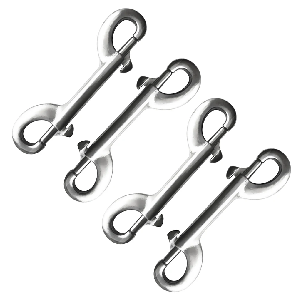 4pcs Stainless Steel Double Ended Bolt Snaps Trigger Hooks Dog Clips Stainless Steel Diving Clip 