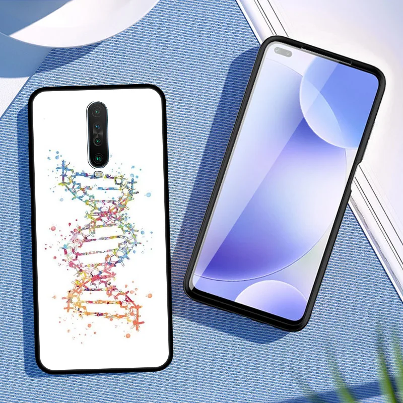 Ретро Чехол DNA Science для Xiaomi Redmi Note 8 9 9S 8T 9A 9C 7 7A 8A K30 Pro Zoom 10X черные мягкие чехлы