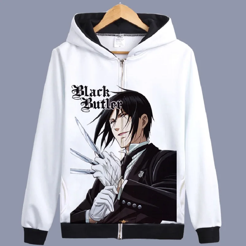 Black Butler Sebastian Michaelis Jacket Hoodie Ciel Phantomhive Casual  Zipper Hooded Hoodie Cardigan - Hoodies u0026 Sweatshirts - AliExpress
