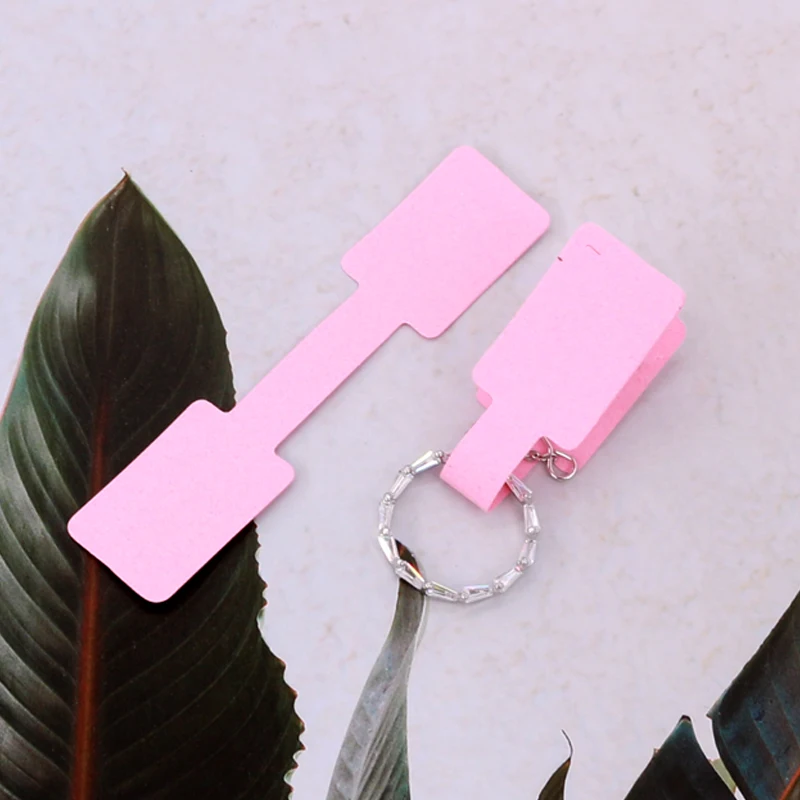 

100PCS 1.3*6cm multicolor paper folded ring label white/pink/yellow self adhesive price labels sticker for jewelry Free shipping