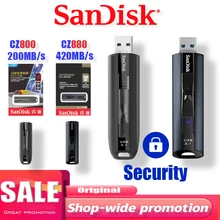 SanDisk EXTREME PRO USB 3,1 твердотельная флеш-накопитель 64G 128GB 256GB супер быстрый твердотельный производительный USB флеш-накопитель до
