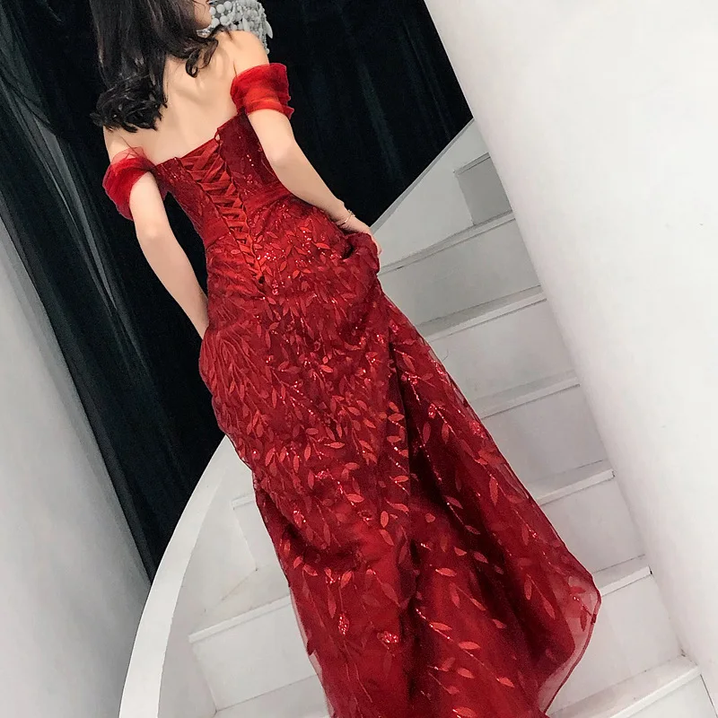 Платья с открытыми плечами сценическое платье Чонсам Vestidos брюки Ципао вечернее платье Классические Вечерние Платья De Festa
