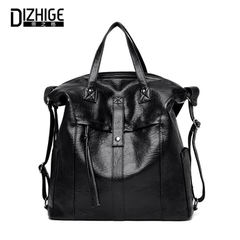 

Retro Women's Waterproof Backpacks 2020 Travel Large Backpack High Quality Leather Backpack Schoolbag for Girls Women's Bag