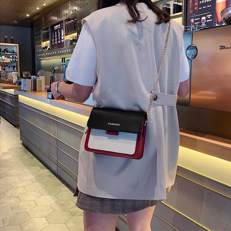 Yogodlns Contrast Color Messenger Bags for Women 2020 Travel Shoulder Bags Crossbody Bags for Girls PU Leather Handbags Summer