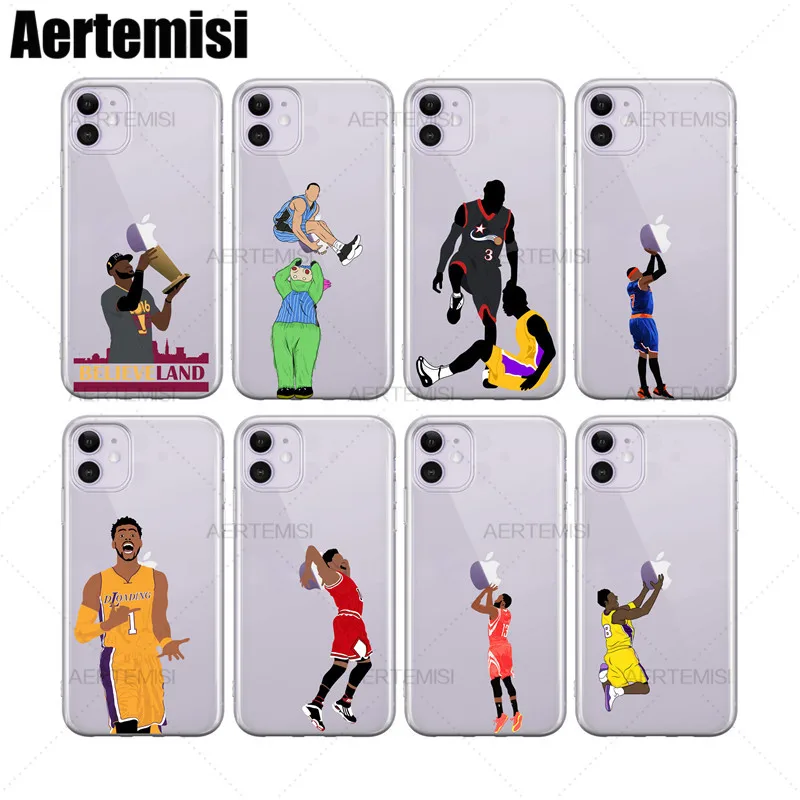 

Aertemisi 100 Pieces Phone Cases Allen Iverson Tyronn Lue Clear TPU Case Cover for iPhone 6 6s 7 8 Plus X XS XR 11 Pro Max