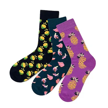 

European And American-Style New Style Wet Socks Happy Tube Socks Popular Brand Fruit Banana Men's WOMEN'S Socks Cool Cotton Sock