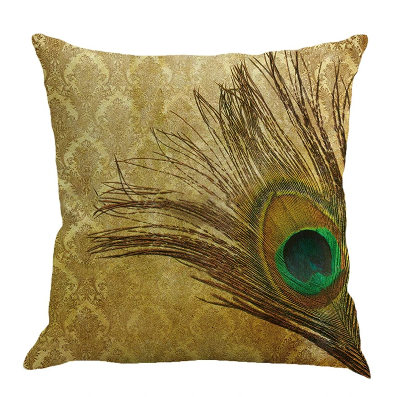 Decoration Pillow Watercolor Tree Linen Blend Throw Case Living Room Sofa Cushion Cover Light Brown | Дом и сад