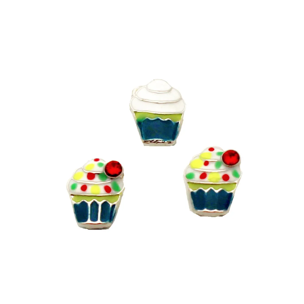 Hot Selling 10Pcs/Lot 3D Double Enamel Cake Floating Charms Glass Memory Locket Jewelry | Украшения и аксессуары