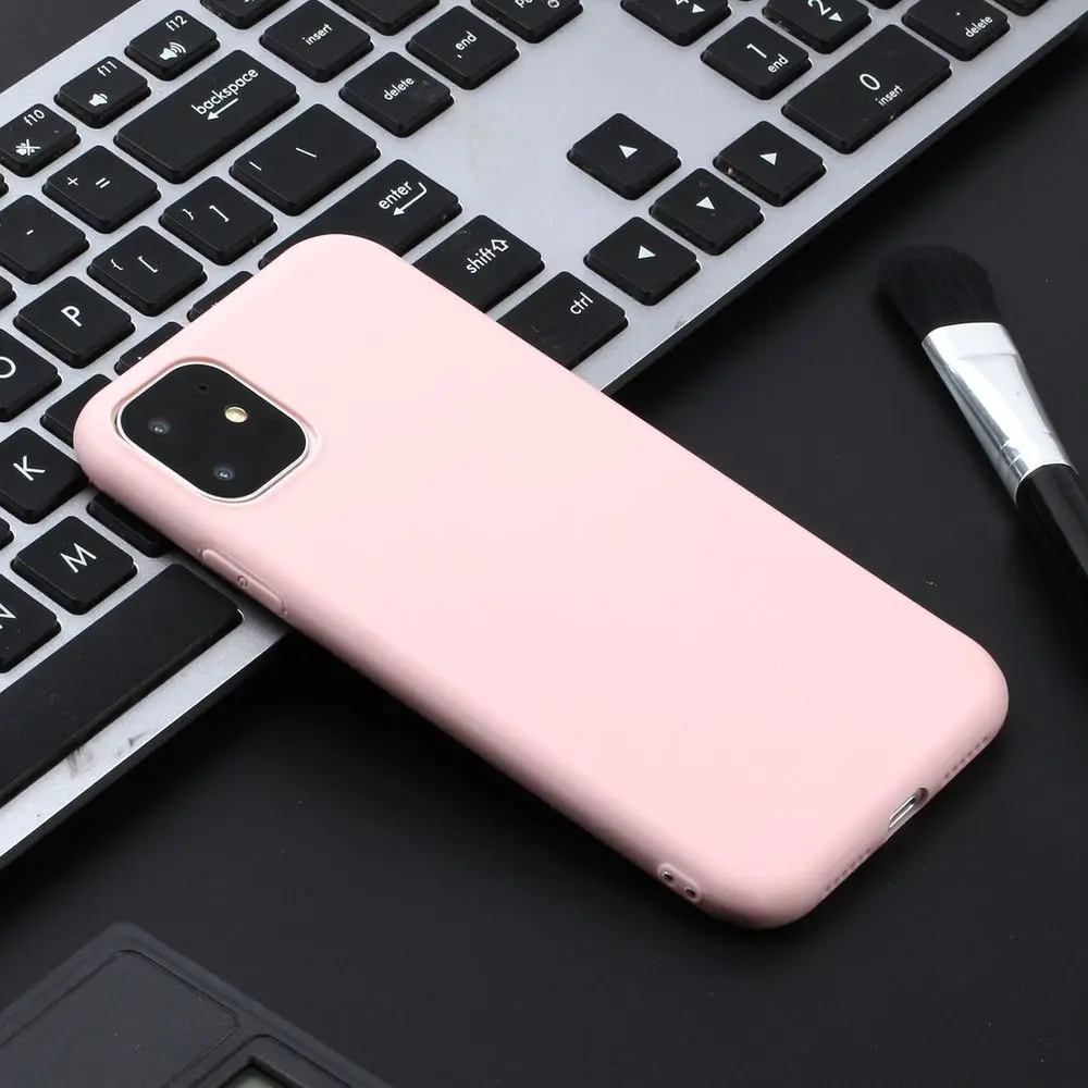Sunjolly Скраб чехол для телефона для iPhone 11 Pro Max Мягкий ТПУ силиконовый розовый тонкий чехол для iPhone XS MAX XR X 8/7 Plus 6 S/6 Plus