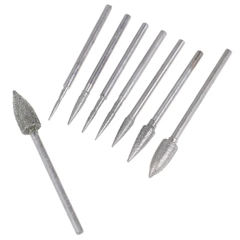 

8Pcs Diamond Grinding Head Polishing Needle Bits Burrs Metal Stone Carving Tool Diamond Grinding Heads