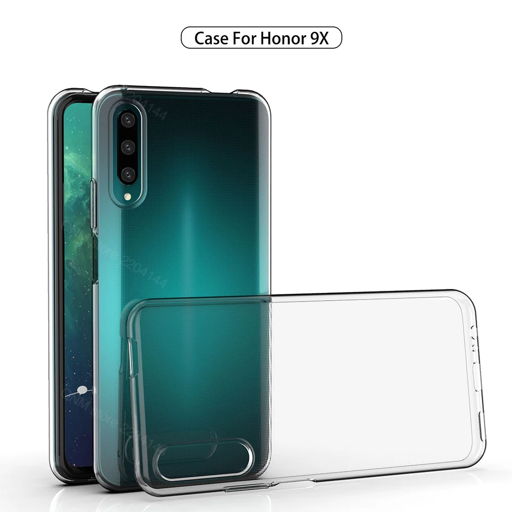 Чехол для Huawei Honor 9X прозрачный силиконовый чехол бампер из ТПУ мягкий прозрачная