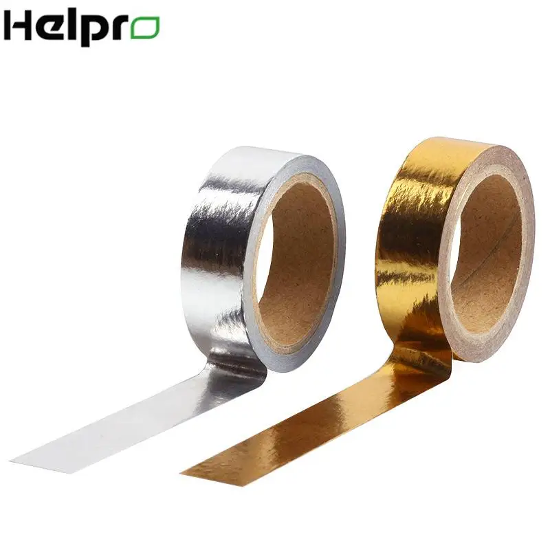 Helpro 5 м цвета: золотистый серебристый Базовая Цвет лента для скрэпбукинга Washi DIY