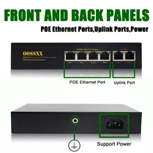 Сетевой коммутатор Poe Ethernet с 6 сетевыми портами RJ45 IEEE 802,3 af/at подходит для системы видеонаблюдения