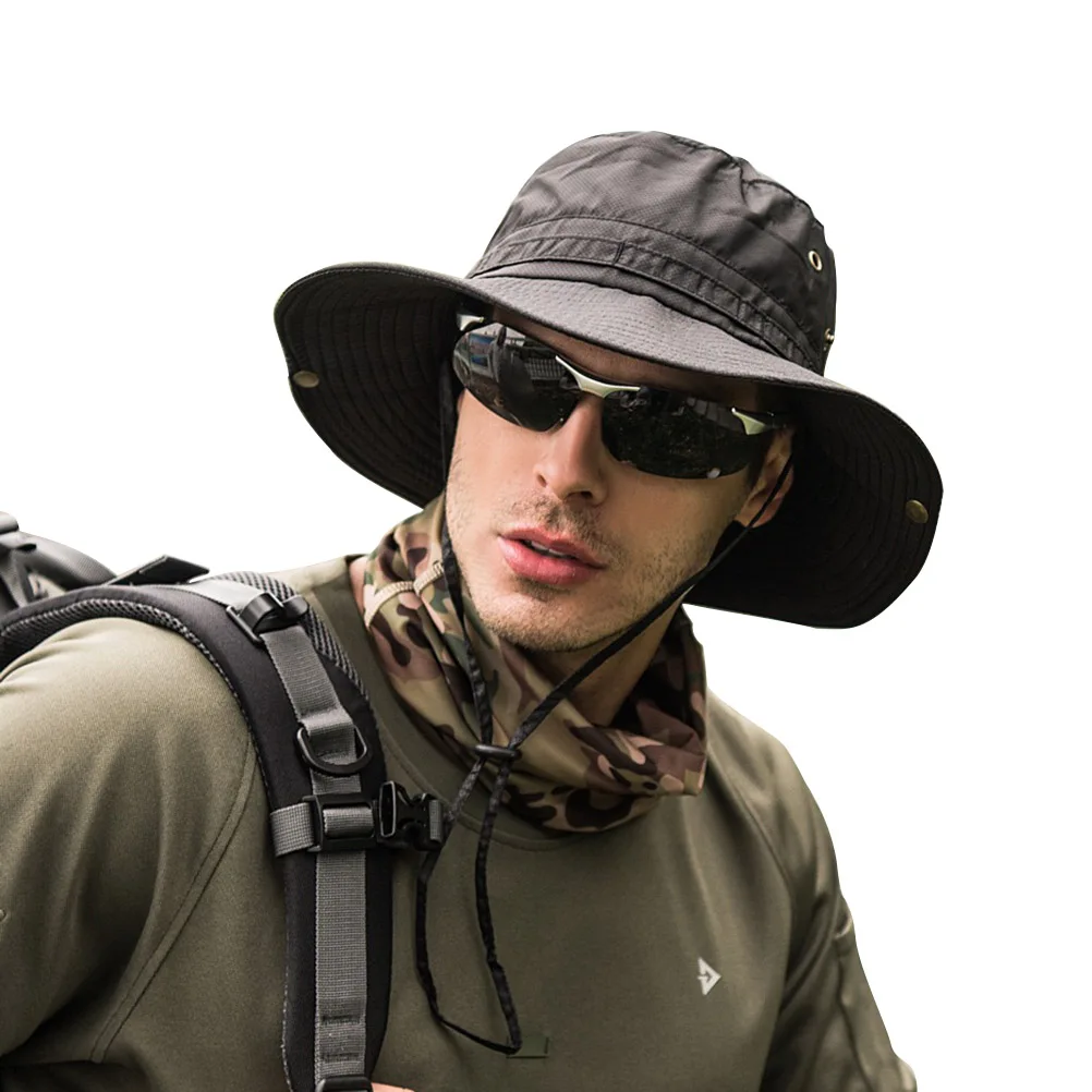 

Foldable Fisherman Bucket Cap Wide Brim Adjustable Breathable Sunshade Folding Sports Hat