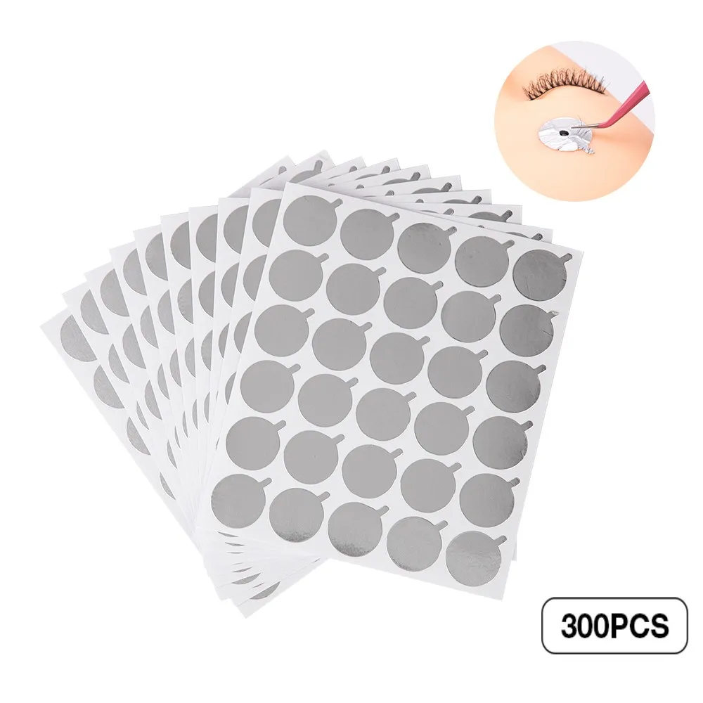 

2020 New 300pcs disposable Eyelash glue holder Pallet Eyelash Extension glue pads stand on eyelash jade stone small size 2.0cm