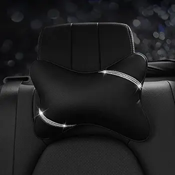 

2020 new arrival car neck pillows both side pu leather single headrest fit for most cars filled fiber universal car pillow