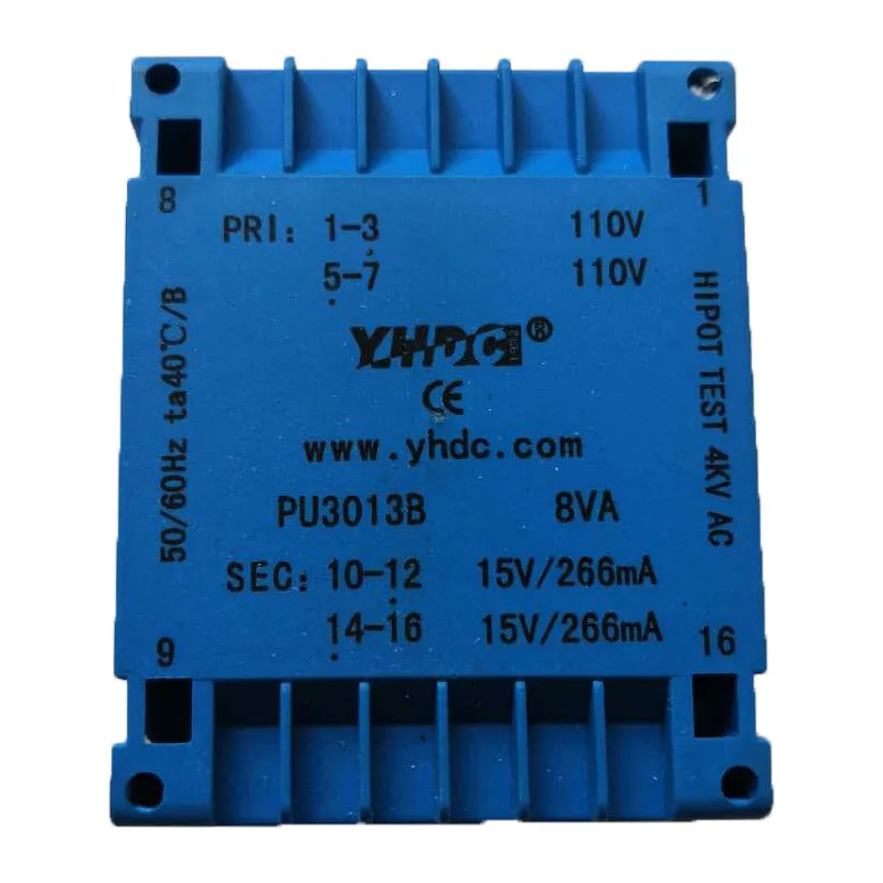 PU3013B 30-летний производитель Двойной вход и выход 8VA 2*110V 2*6V PCB Инкапсулированный