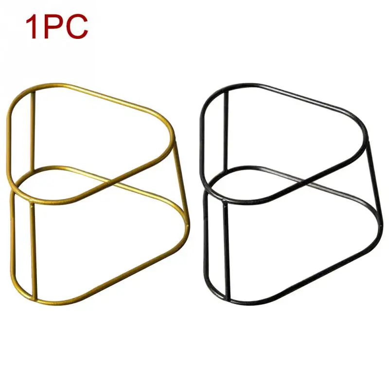 Nordic Hotel Office Metal Holder Ceramic Pot Decorative Desktop Planter Set Balcony Garden Indoor Ornament Geometric Home