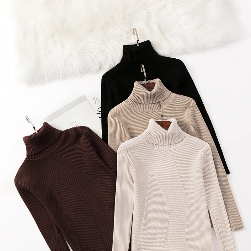 Autumn Thick turtleneck soft Pullovers Sweaters female Winter Korean Thicken knitted pull oversized sweater womens jumper