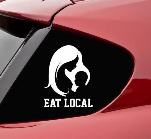 Eat local Грудное вскармливание виниловая наклейка бампера Забавный компьютер грузовик импорт jdm