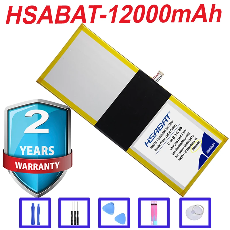 HSABAT топ бренд 100% НОВЫЙ 12000mAh HB3X1 HB3484v3eaw 12 Аккумулятор для Huawei MediaPad 10 звеньевой