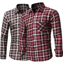 Мужская клетчатая Повседневная рубашка с длинными рукавами и пуговицами, топ, блузка, высокая емкость,, поддержка,, Прямая поставка