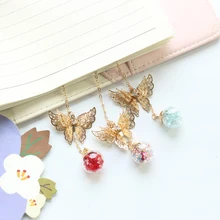 Domikee милый кавайный креативный золотой цвет металлический Бабочка Листья формы школьные закладки аксессуары для планировщика канцелярские принадлежности подарок swrap