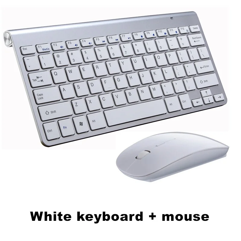 White keyboard set Ультра тонкая беспроводная клавиатура портативная 2,4G миниатюрная клавиатура с тачпадом Набор для Mac/notebook/tv Box/PC офисные принадлежности для IOS Android - Цвет: White keyboard set