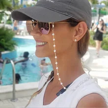 Шикарная модная цепочка для очков для чтения для женщин металлические солнечные очки шнуры повседневные жемчужные бисерные очки с цепочкой для женских очков