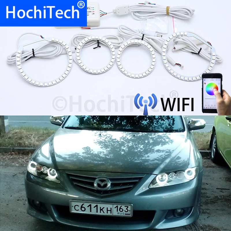 

Wifi Wireless RGB Multi-Color LED Angel Eye Halo Rings Day Light DRL for Mazda6 Mazda 6 Mazdaspeed6 2002 2003 2004 2005-2008