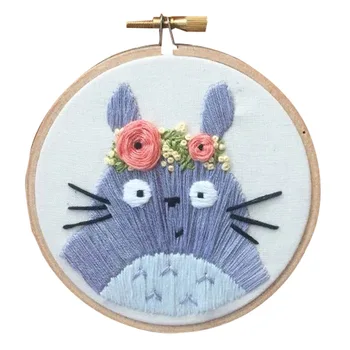 

3D European Embroidery Materials Package Needlework SetTotoro Material Package Embroidery Kits for Beginners