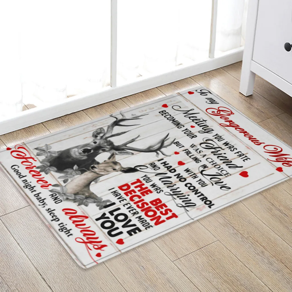 Merry Christmas печать ковер 50x80 см Кухня дверной проем ванной коврик, напольный ковер Рождество Персонализированные двери коврик navidad