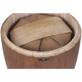 

Mini Wooden Barrel Canister Storage Box For Tea Leaf Flour Coffee Bean JS22