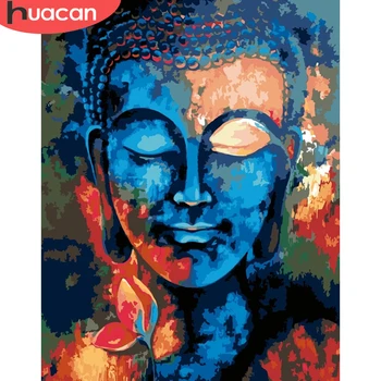 

HUACAN DIY Pictures By Number Buddha Kits Paint By Numbers Portrait Hand Painted Painting Art Drawing On Canvas Gift Home Decor