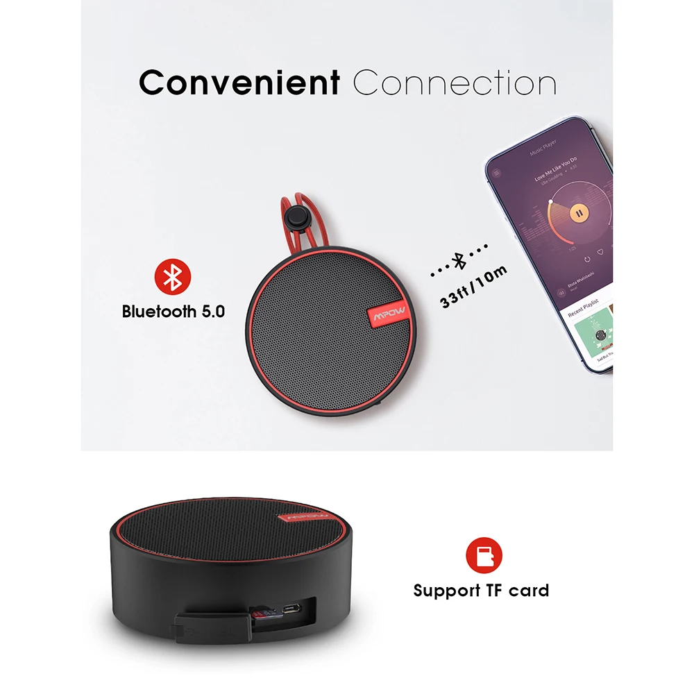 Mpow Soundhot Q2 Bluetooth 5 0 Беспроводная Портативная колонка IPX7 Водонепроницаемая с Hi Fi
