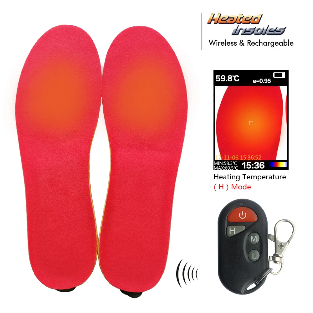 

2020 Electric Heating Insoles 2300mAh Rechargeable Feet Warmer Winter Warm Heated Insoles for Skiing Hiking Cycling Hunting