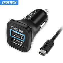 Автомобильное зарядное устройство CHOETECH 30 Вт с двумя usb-портами, быстрая зарядка 3,0, зарядное устройство для мобильного телефона iPhone 11 Pro Max samsung Xiaom huawei, автомобильное зарядное устройство