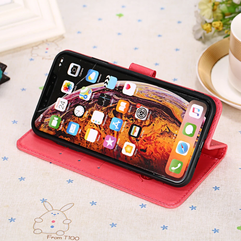 3D Цветочный кожаный чехол для Motorola Moto G4 G5 G5s G6 G7 G8 Plus Play флип кошелек подставка карт