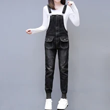 Женский комбинезон джинсовый комбинезон рваные комбинезон с карманами Джинсы длинные женские комбинезоны модные комбинезоны повседневные Элегантные