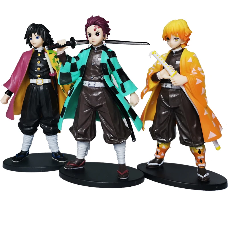 Anime 16CM Demon Slayer Kimetsu no Yaiba figure Kamado Tanjirou Action Figure Agatsuma Zenitsu Nezuko Warrior PVC Model Toys | Игрушки и
