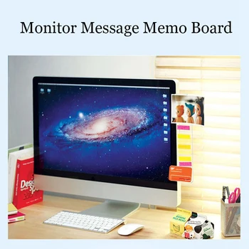 

Portable Acrylic Monitor Message Memo Board Office Desktop Storage Stationery for Sticky Note Transparent Name Card Phone Holder