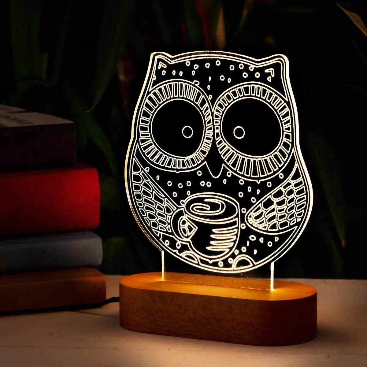 3D Led Lamp With Ethnic Owl Design Decoration Home And Office Decor Gift
