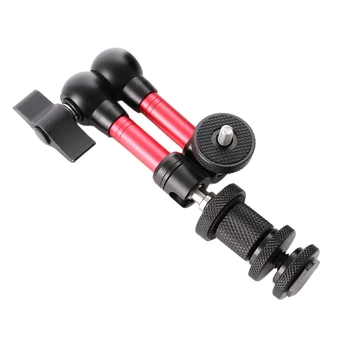 

FOTGA 7 inch Adjustable Friction Articulating ic Arm Red with 1/4 inch Screw for DSLR Rig LCD Monitor LED Light