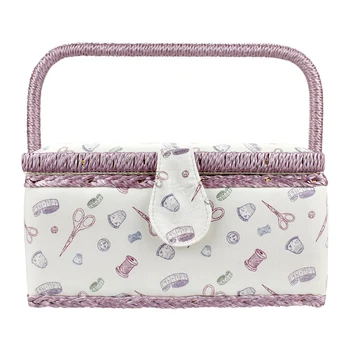 

Magnetic Buckle Accessories Travel Organizer Printed Large Capacity Cottton Blend Home Storage Bag Household Sewing Box Carrying