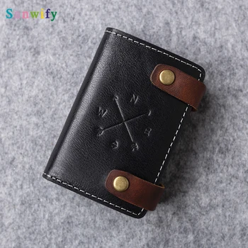 

New Design Genuine Leather Credit Card Holder Large Capacity Cowhide Business Card Holder Leather Id Card Case Holders