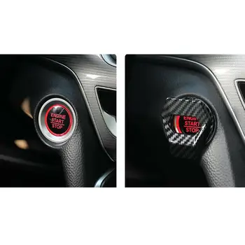 

100% Brand New For Car Engine Start Stop Push Button Switch Cover Carbon Fiber Interior Decor Trim Sticker