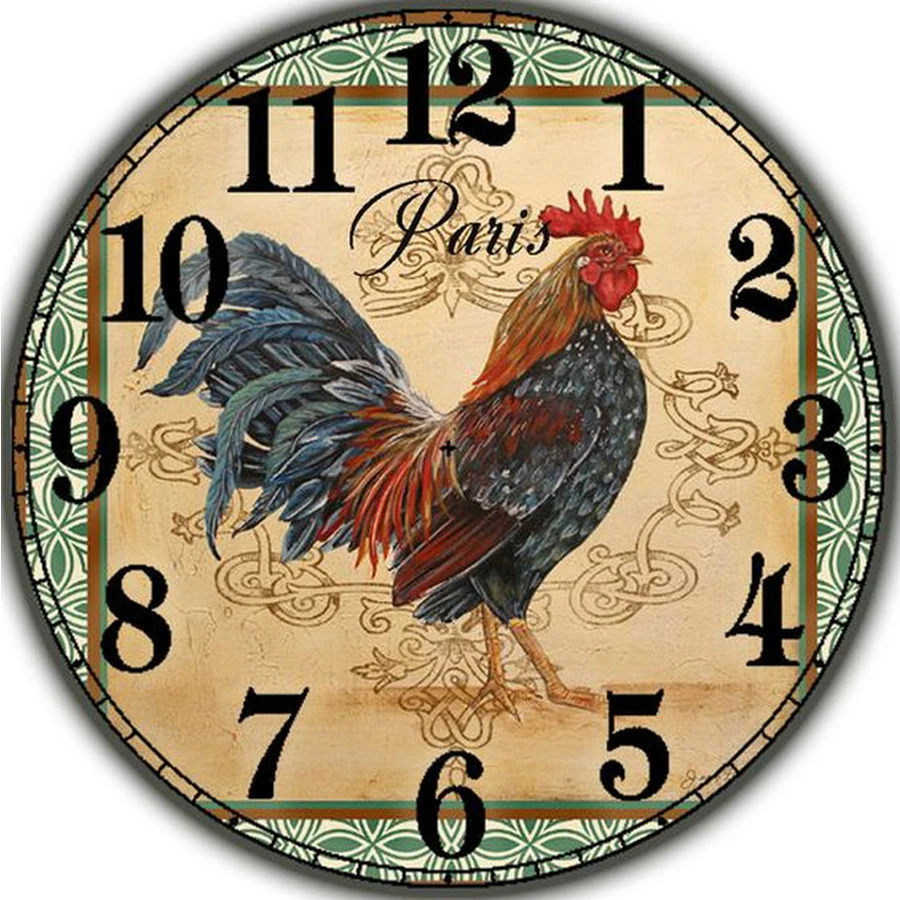 New arrival rooster icon diy diamond painting wall clock pattern 3D full square & round diamond 5d diy diamond embroidery mosaic