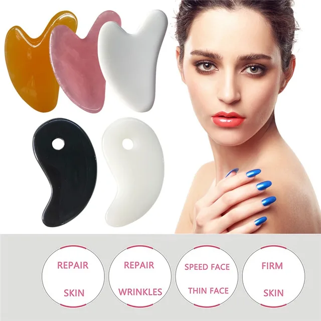 Beeswax Guasha Jade Face Scraper Massager Acupuncture Gua Sha Board Face Acupoint Eye Neck Care SPA Skin Lifting Massaging Tool 6