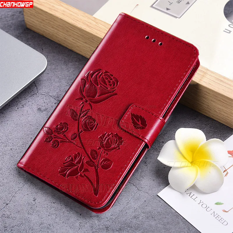 Роскошный кожаный чехол бумажник с цветочным рисунком для huawei Y5 Y6 Y7 2018 Y9 Prime 2019